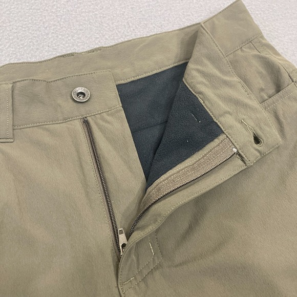 Mountain Hardwear Pants Mens 31x30 Olive Fleece Lined Softshell Hiking Outdoor - Picture 4 of 11
